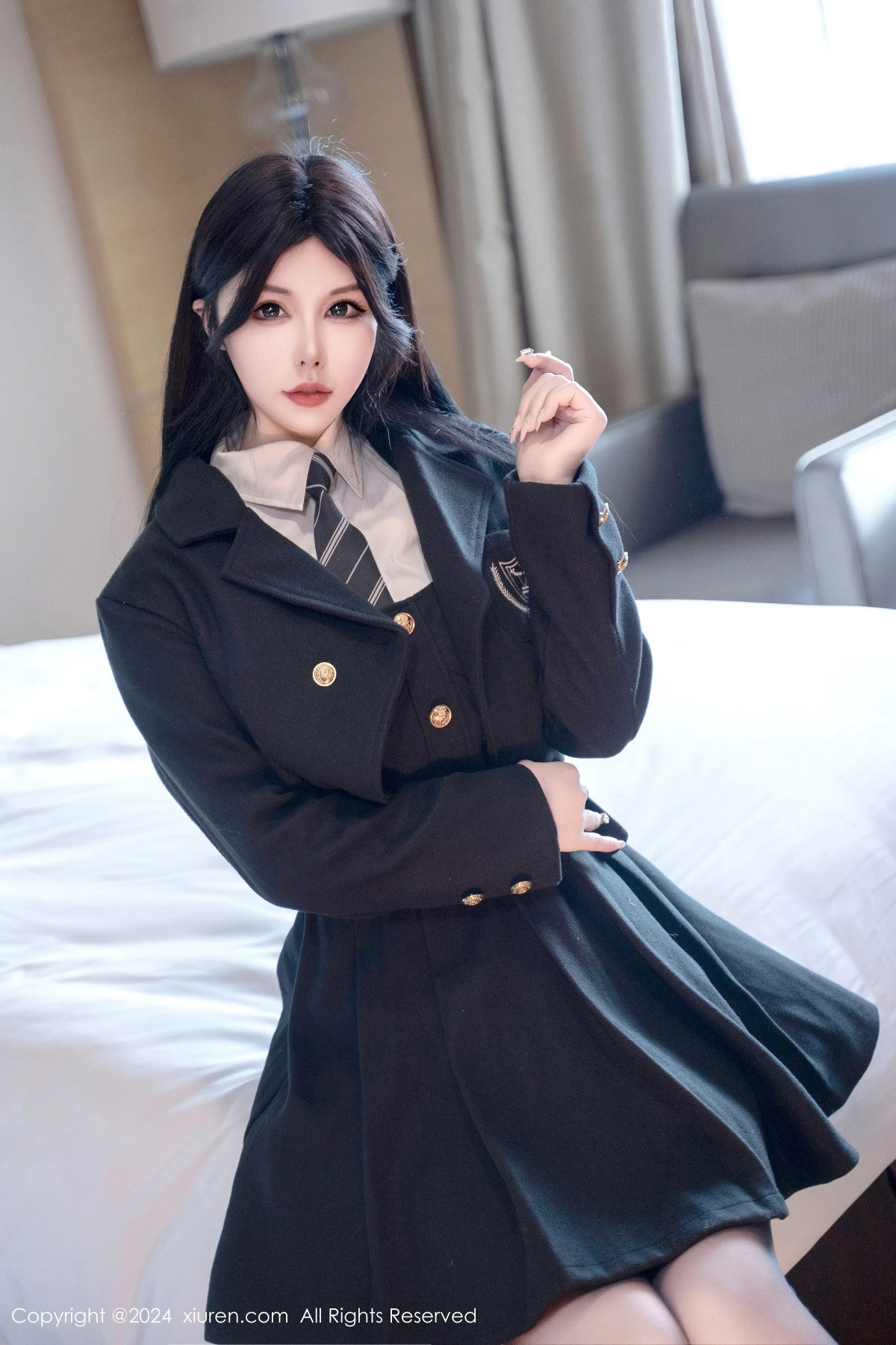 秀人集.com_[XiuRen秀人网]No.9106_模特陈芊儿私房性感白T露黑色皮质情趣内衣秀丰满身材诱惑写真90P