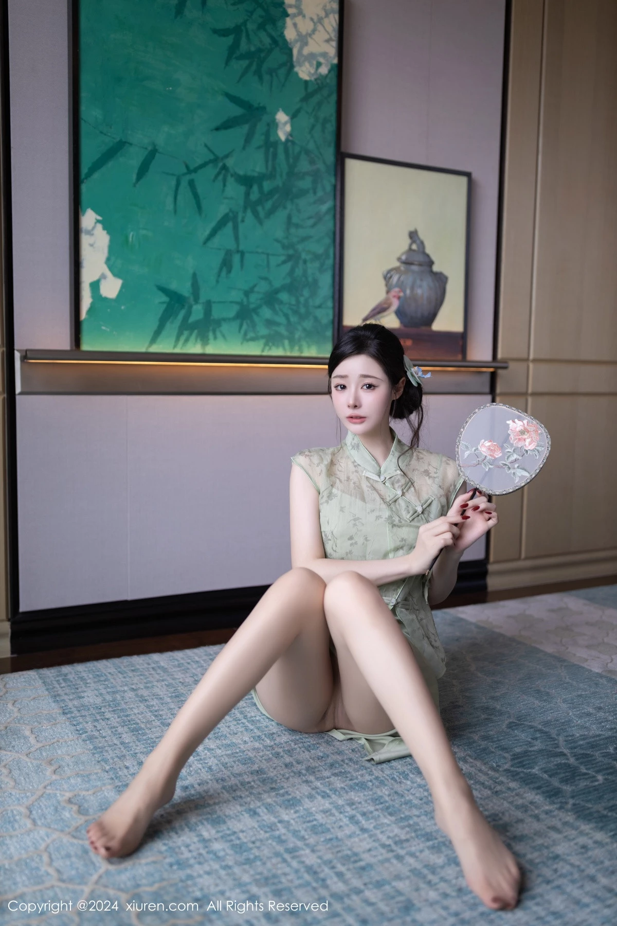 秀人集.com_[XiuRen秀人网]No.9124_模特小逗逗性感浅色古风服饰配超薄无内肉丝秀曼妙身材诱惑写真81P