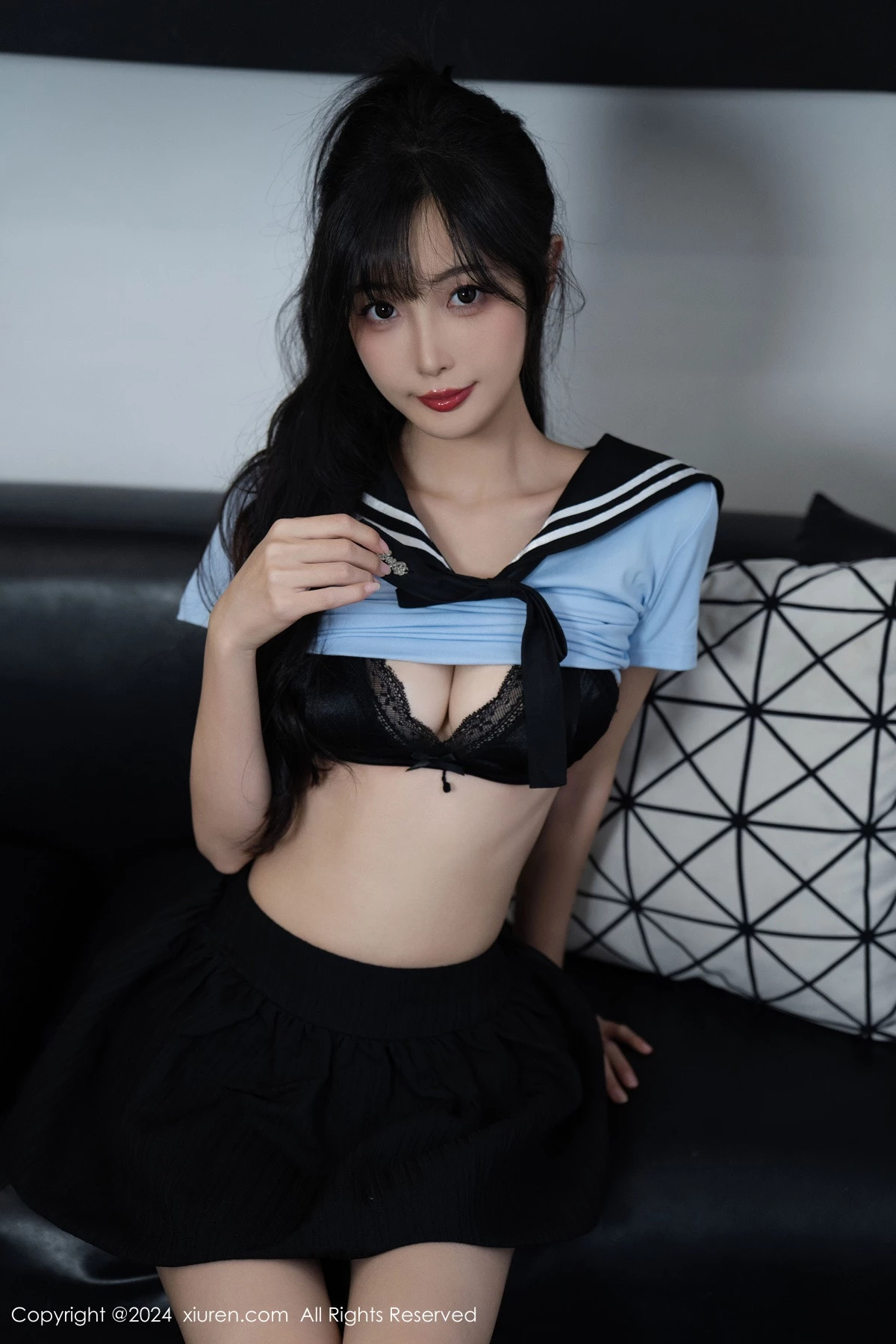 秀人集.com_[XiuRen秀人网]No.9151_模特林星阑性感蓝色JK制服+白色连体内衣秀曼妙身姿诱惑写真96P