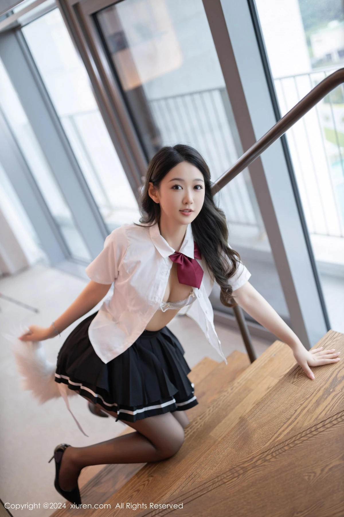 秀人集.com_[XiuRen秀人网]No.9174_模特唐安琪私房JK制服配开档黑丝露性感内衣秀曼妙身姿诱惑写真84P