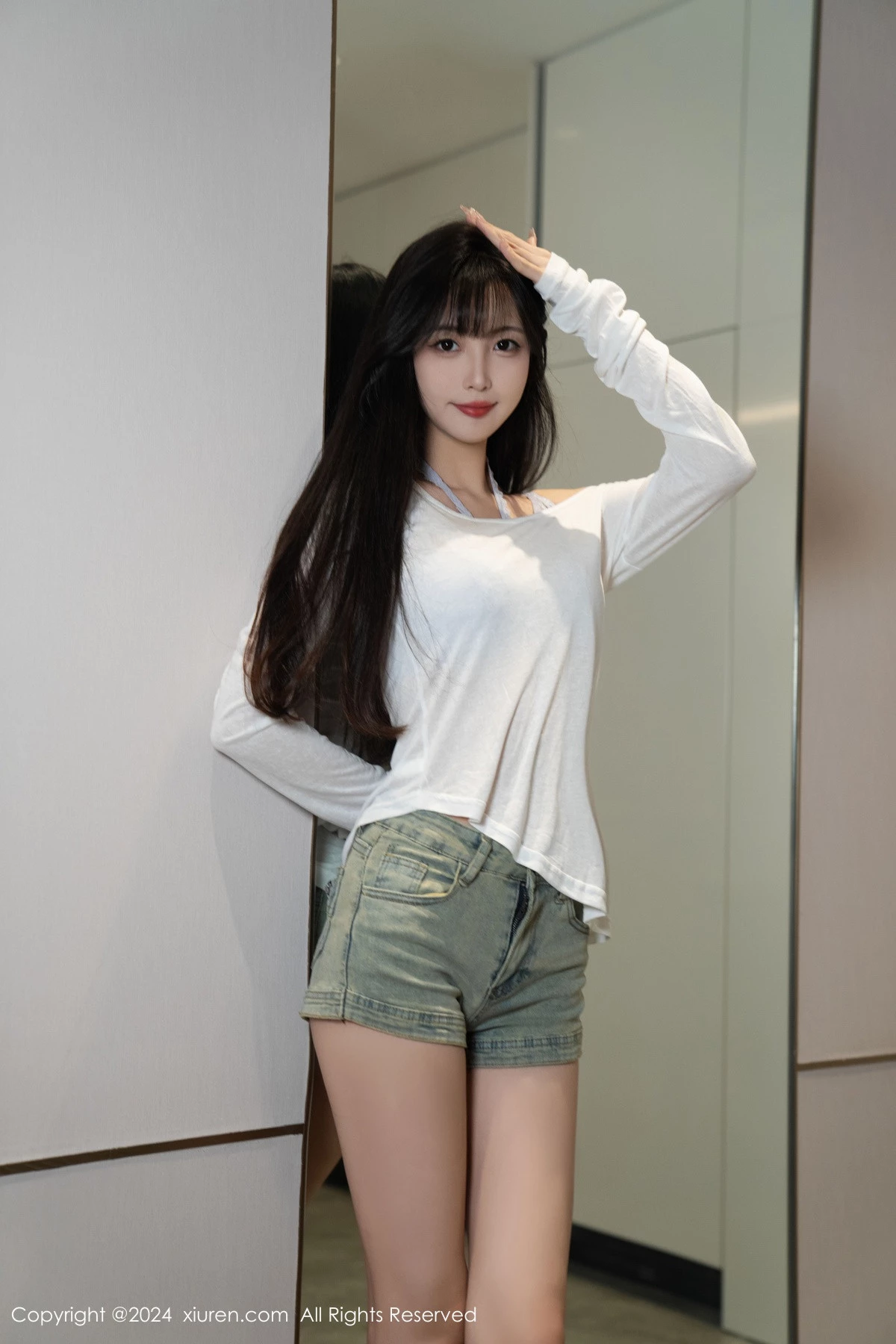 秀人集.com_[XiuRen秀人网]No.9215_模特林星阑性感蓝色情趣内衣配超短牛仔裤秀曼妙身姿迷人写真96P