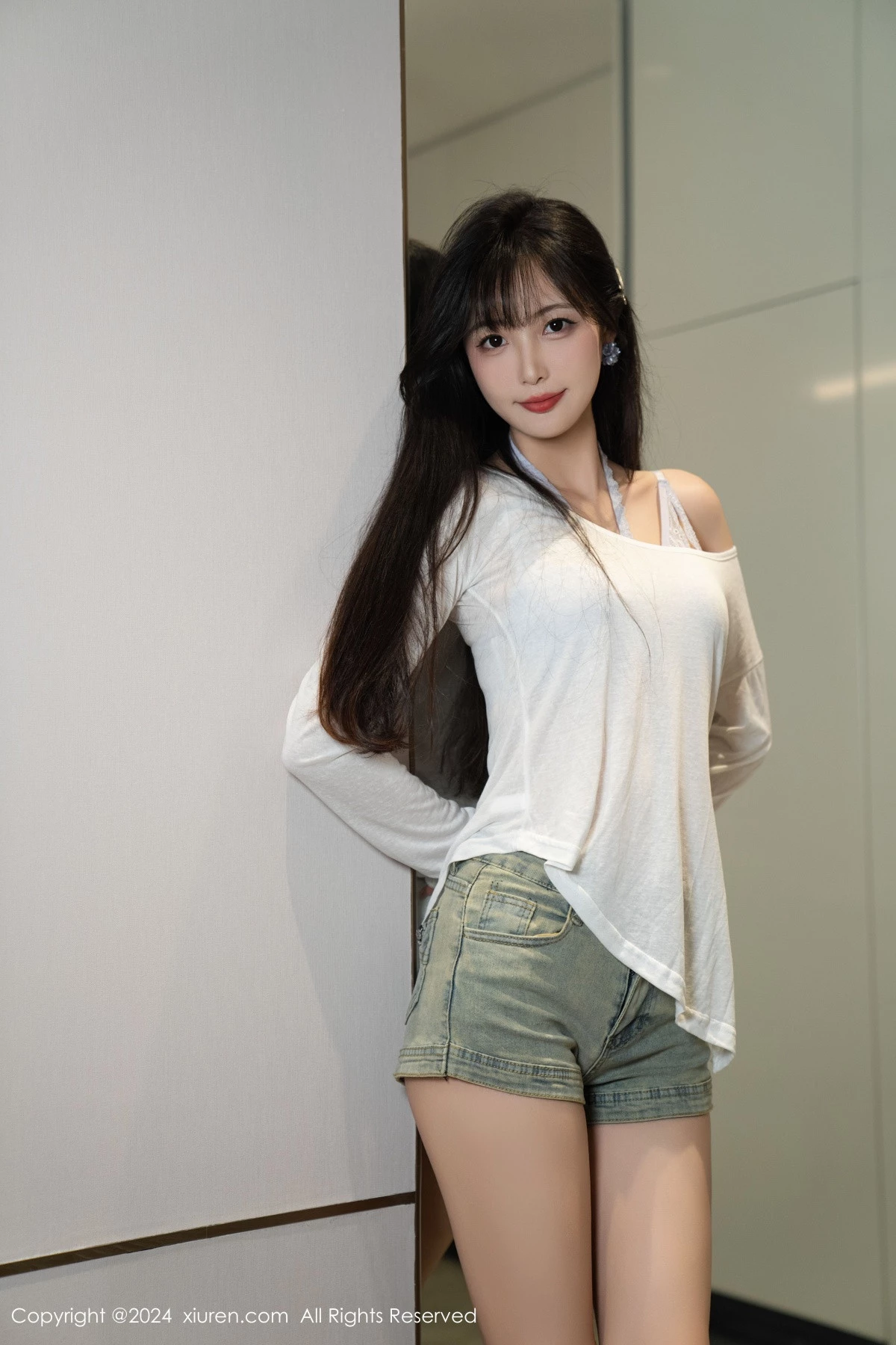 秀人集.com_[XiuRen秀人网]No.9215_模特林星阑性感蓝色情趣内衣配超短牛仔裤秀曼妙身姿迷人写真96P