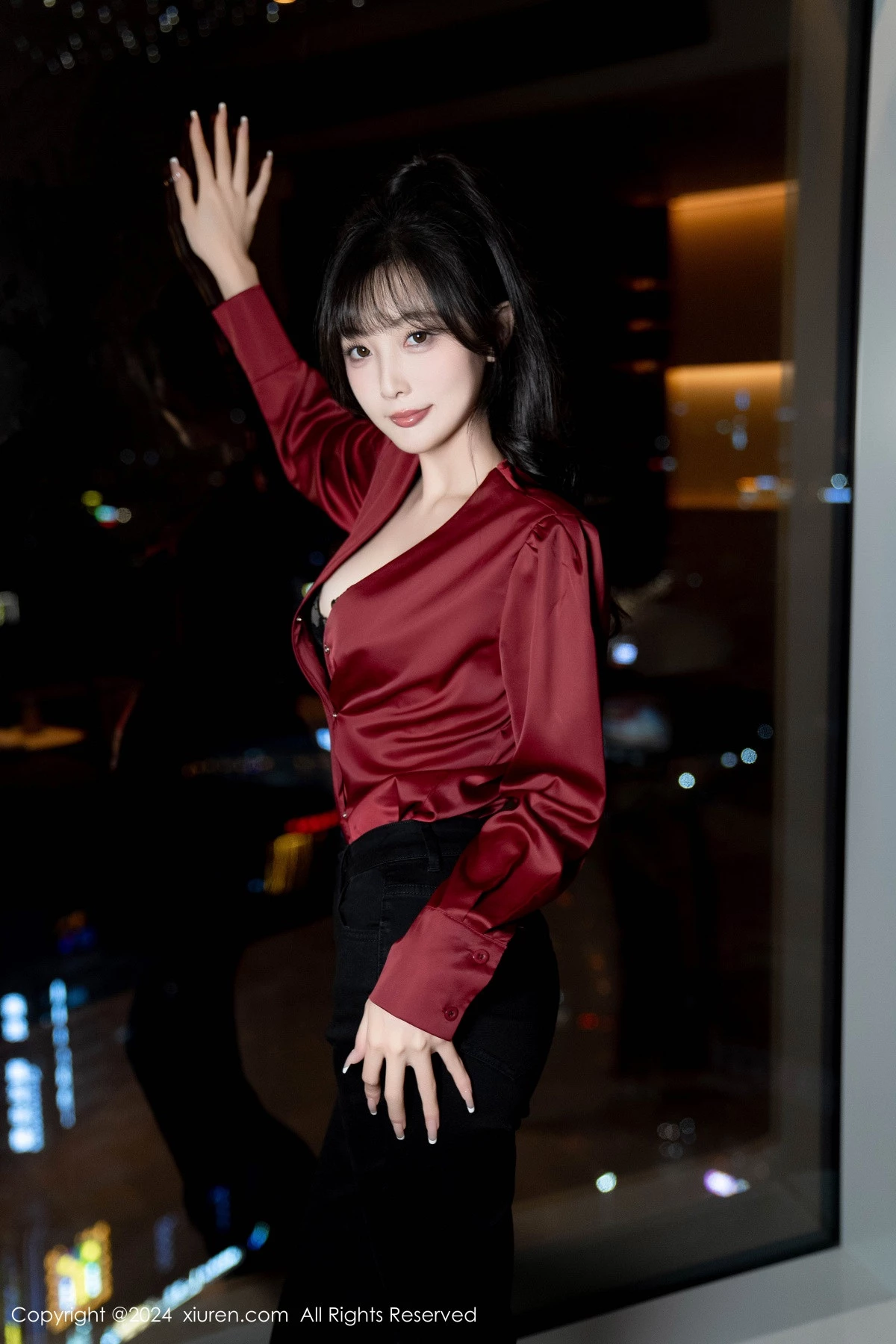 秀人集.com_[XiuRen秀人网]No.9299_模特林星阑私房性感黑色蕾丝内衣配开档黑丝秀曼妙身姿诱惑写真94P