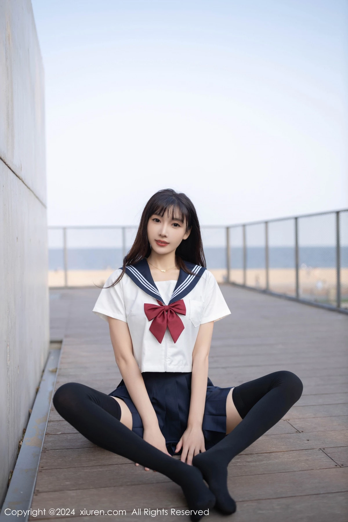 秀人集.com_[XiuRen秀人网]No.9305_模特陆萱萱性感JK制服+黑色高叉连体衣配黑丝袜秀美腿诱惑写真80P