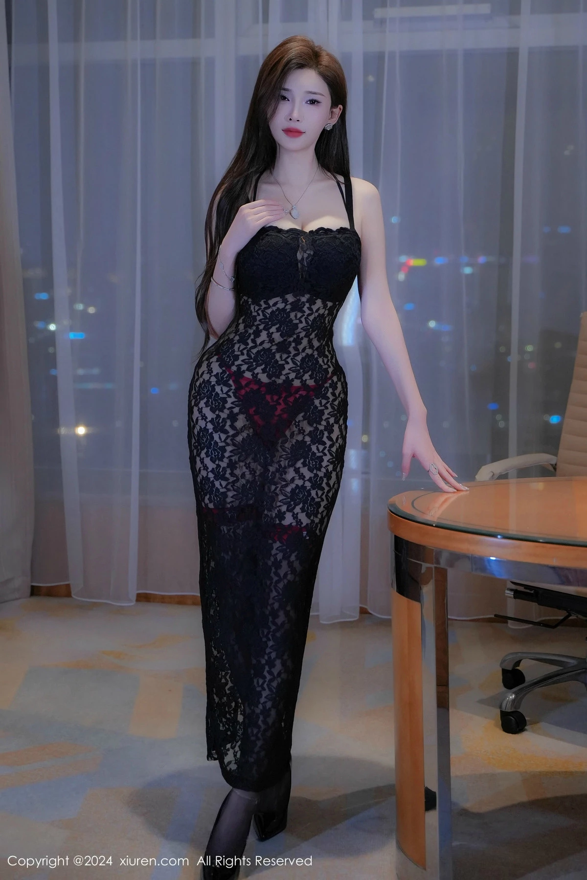 秀人集.com_[XiuRen秀人网]No.9411_女神Carol周妍希X性感黑色情趣内衣配黑丝袜秀丰满身材诱惑写真80P