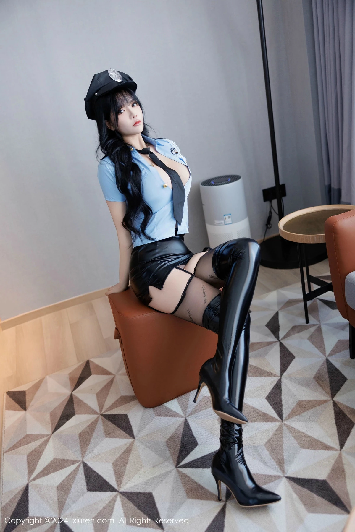秀人集.com_[XiuRen秀人网]No.9443_模特娜比性感黑色短裙制服露黑丝吊袜秀凹凸身材完美诱惑写真83P