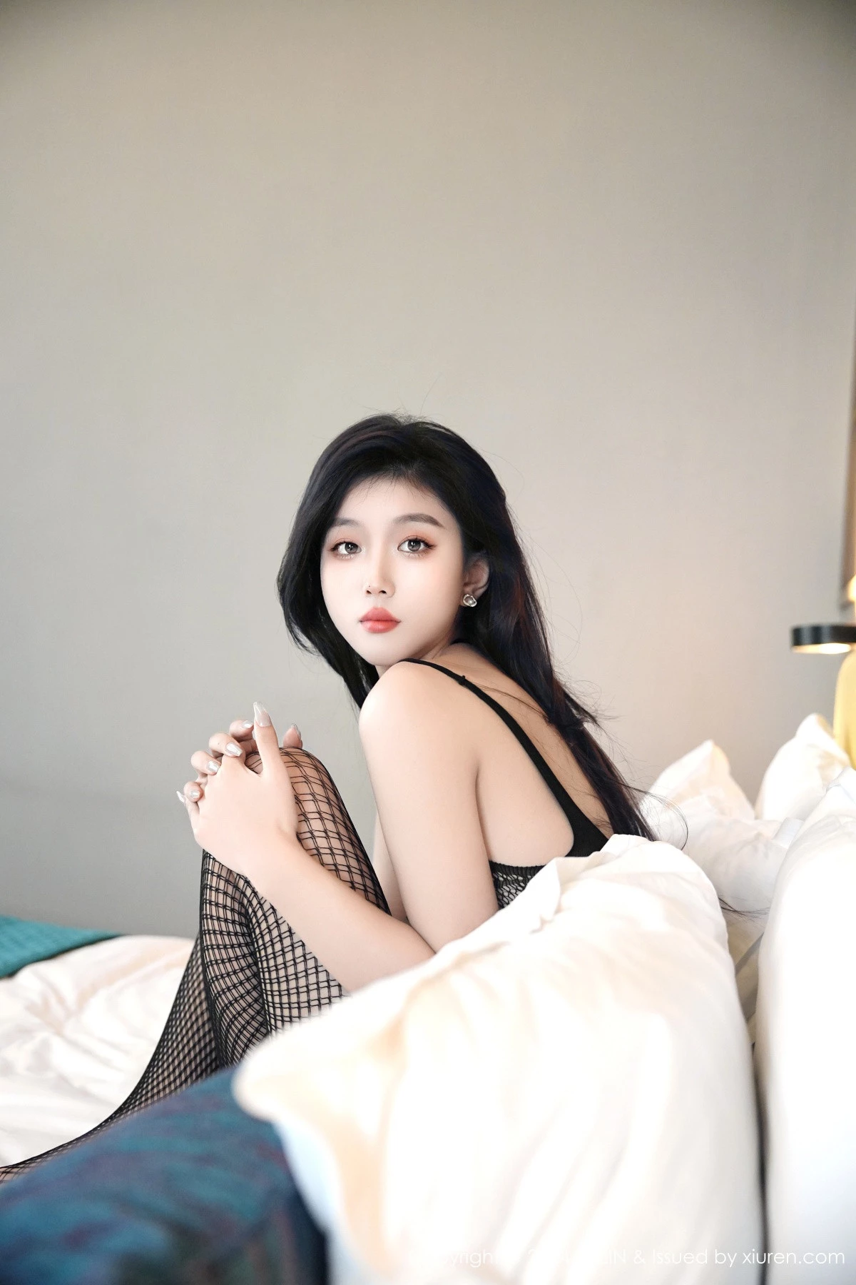 秀人集.com_[FeiLin嗲囡囡]VOL.486_模特江念鱼私房性感黑色网袜连体衣秀完美身材惹火诱惑写真62P