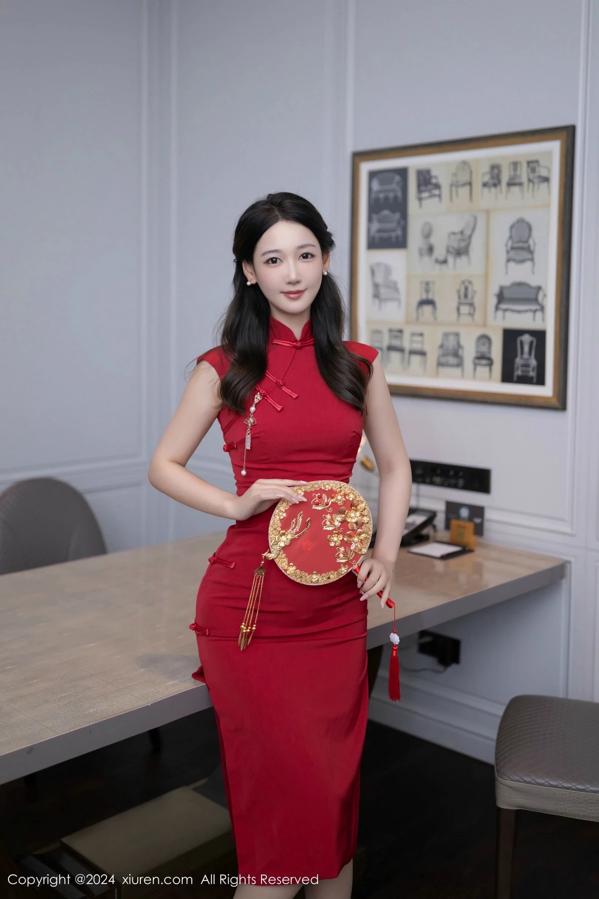 秀人集.com_[XiuRen秀人网]No.9463_模特唐安琪性感红色旗袍露红色内衣配超薄肉丝秀曼妙身姿诱惑写真81P