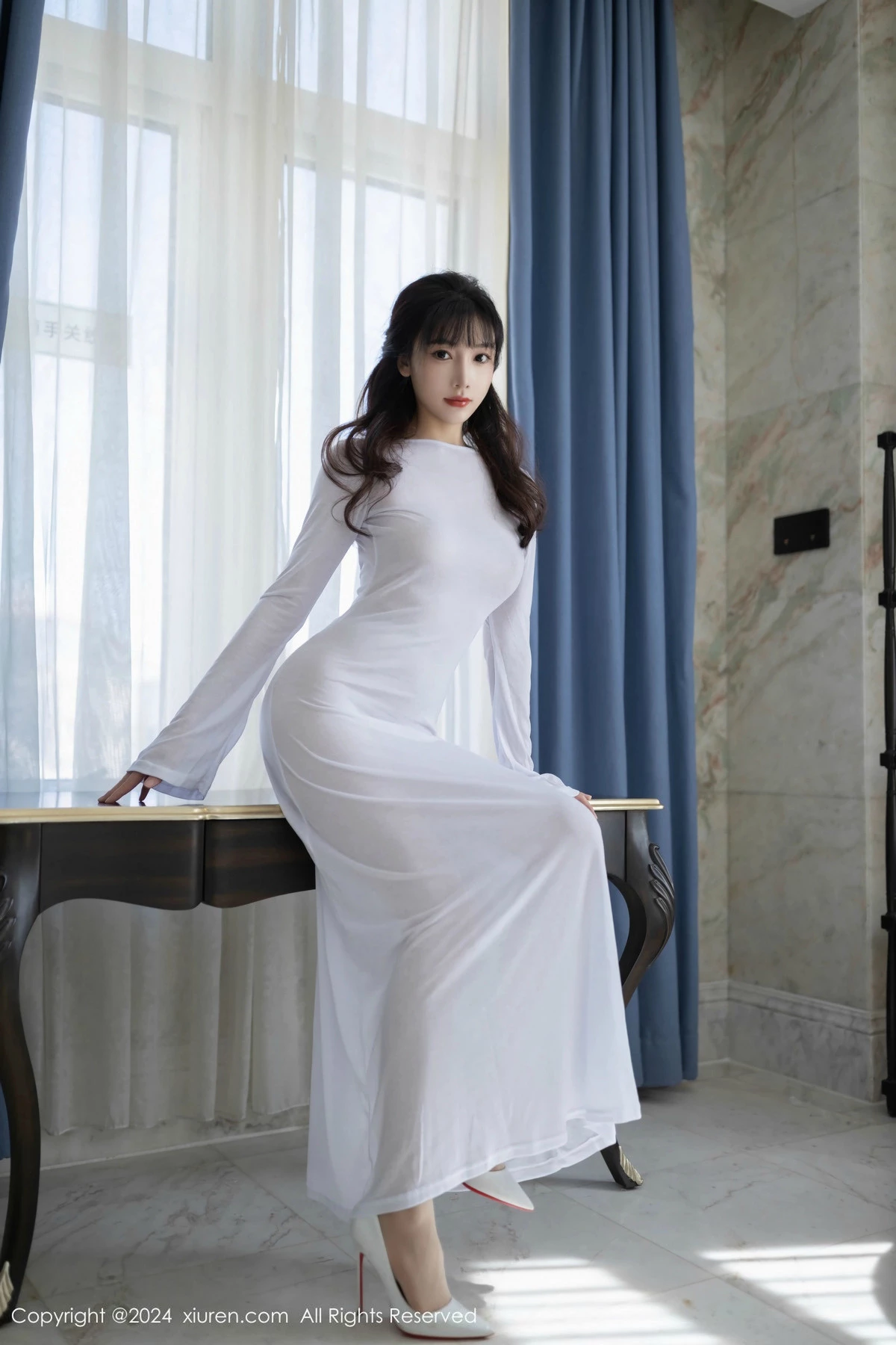 秀人集.com_[XiuRen秀人网]No.9521_模特陆萱萱私房性感白色薄透礼服配超薄肉丝秀柔美身姿诱惑写真80P
