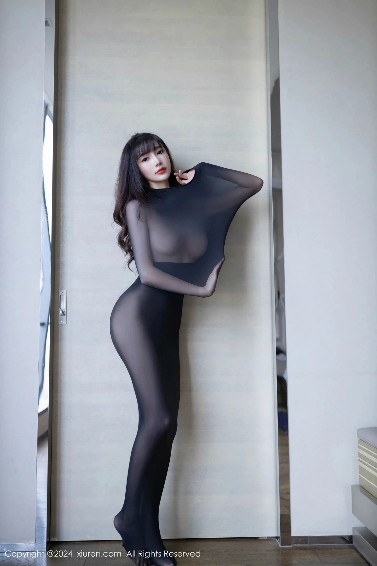 秀人集.com_[XiuRen秀人网]No.9590_模特陆萱萱私房性感黑色连体丝袜秀曼妙身姿翘臀美腿诱惑写真81P