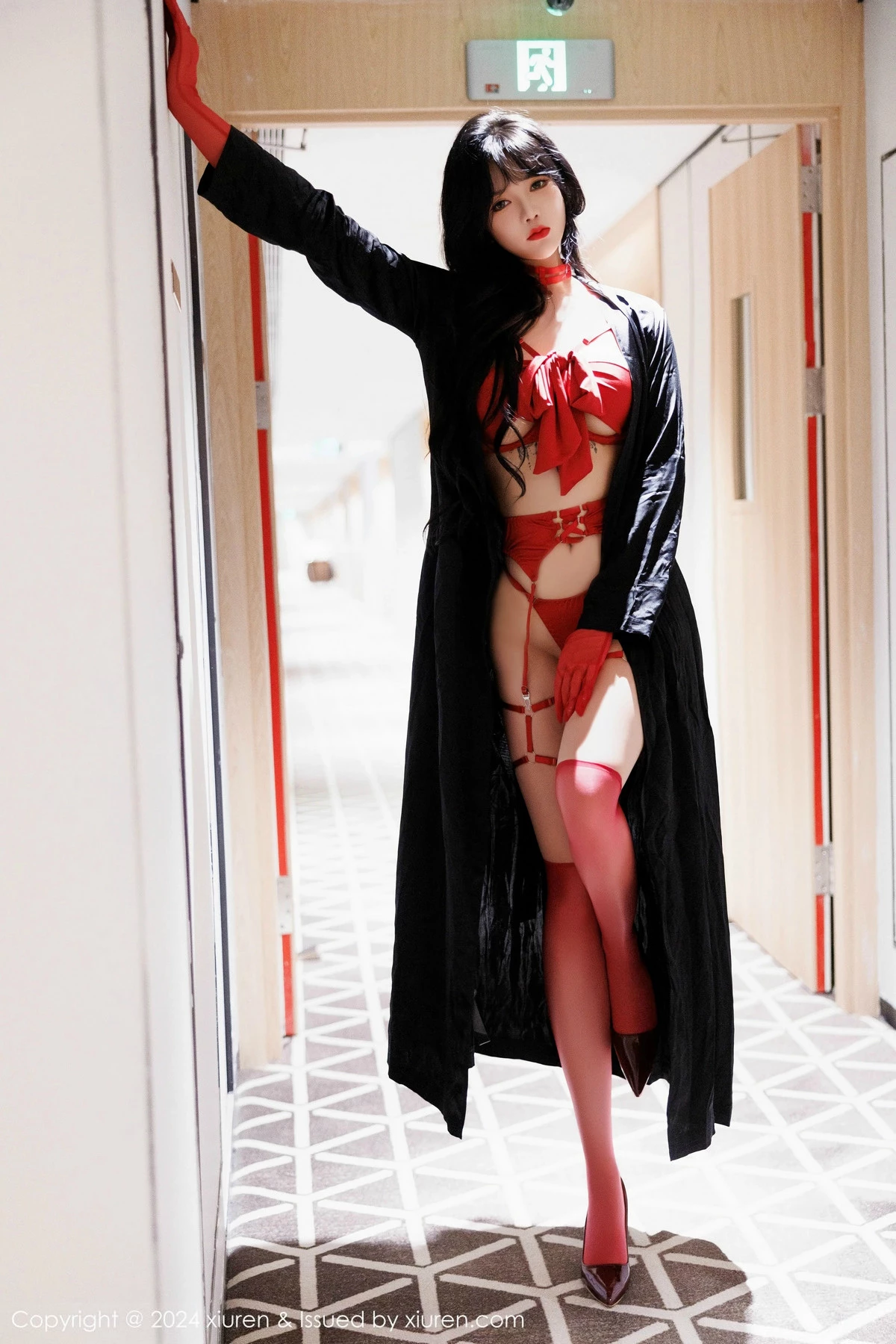 秀人集.com_[XiuRen秀人网]No.9671_模特娜比性感红色情趣内衣配红色丝袜秀凹凸身材完美诱惑写真80P