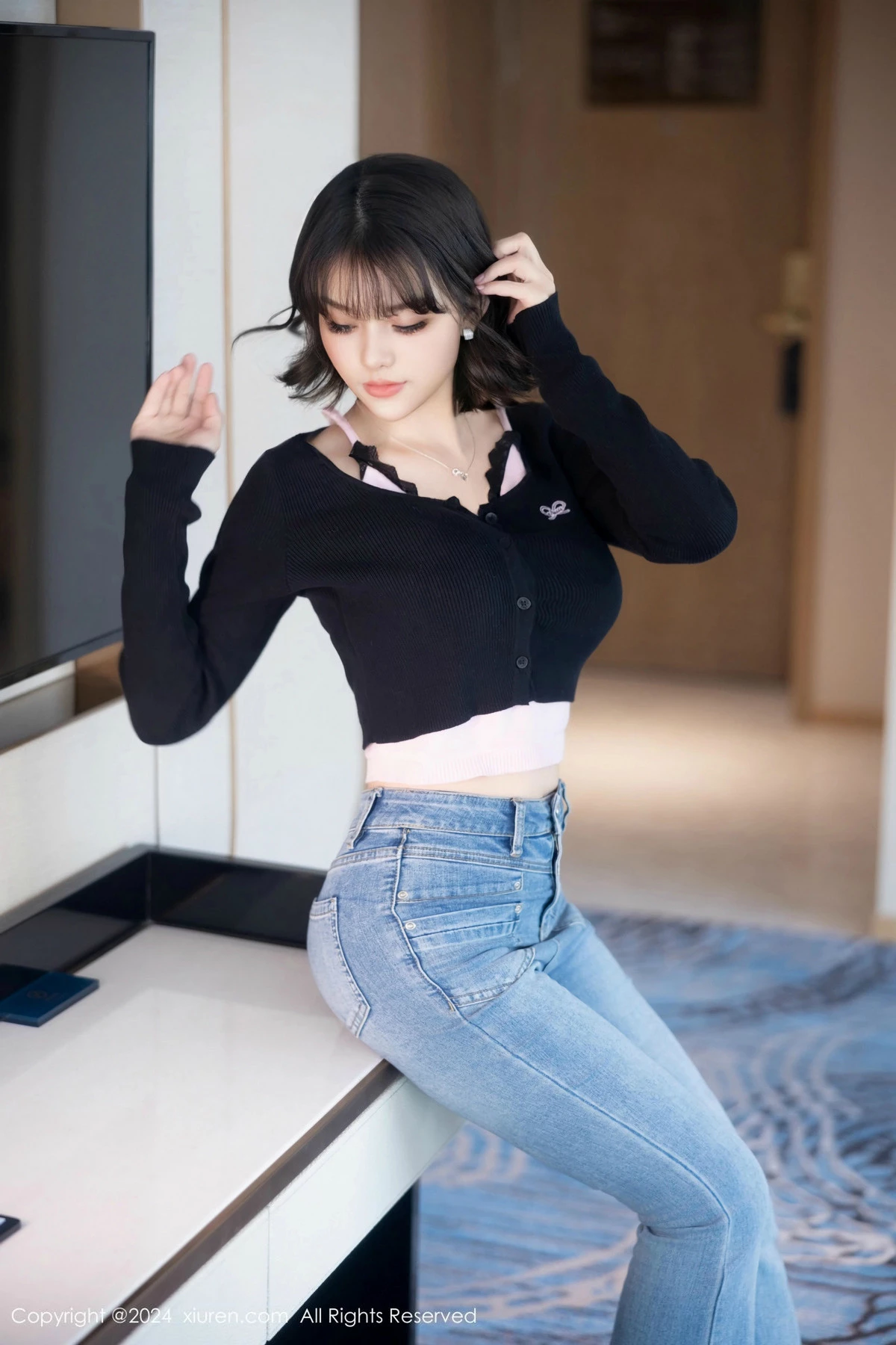 秀人集.com_[XiuRen秀人网]No.9620_新人模特黎苏苏私房性感黑色内衣配黑丝吊袜秀曼妙身姿诱惑写真80P