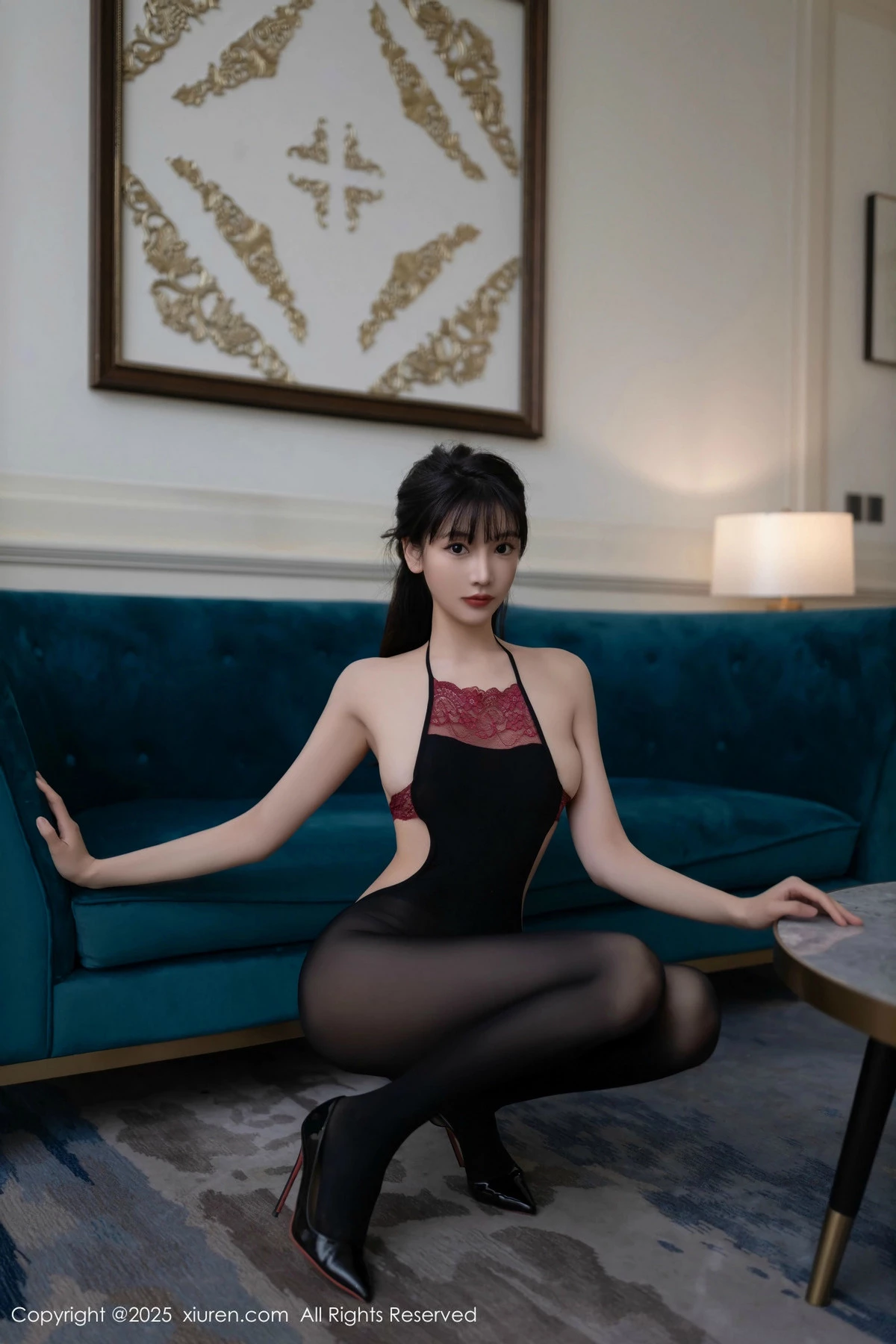 秀人集.com_[XiuRen秀人网]No.9735_模特陆萱萱私房性感黑色薄透连体丝袜秀柔美身姿惹火诱惑写真80P