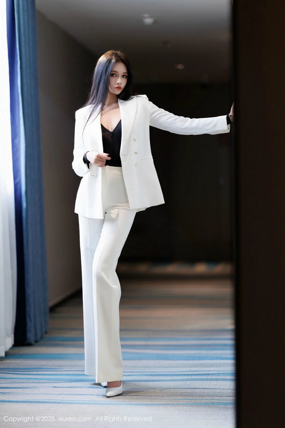 秀人集.com_[XiuRen秀人网]No.9755_模特娜比性感黑色情趣内衣配黑丝吊袜秀凹凸身材完美诱惑写真91P