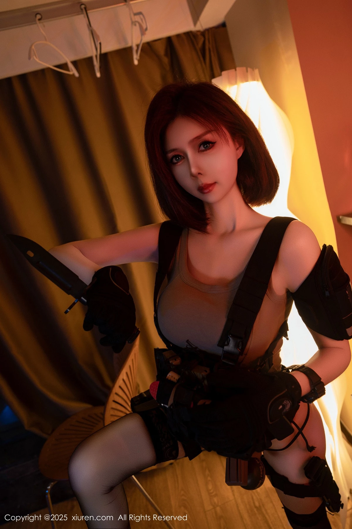 秀人集.com_[XiuRen秀人网]No.9759_模特白芷yy性感美女战士装扮黑色内衣配黑丝袜秀曼妙身姿诱惑写真94P