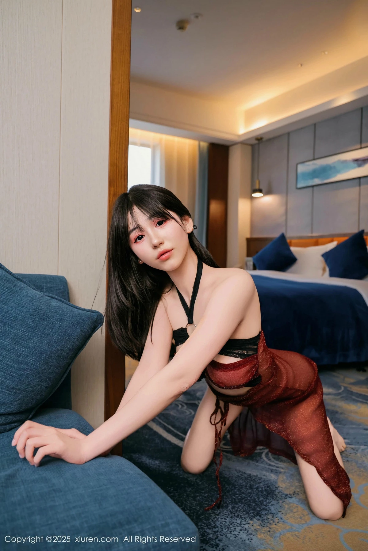 秀人集.com_[XiuRen秀人网]No.9804_模特奶芙乔乔性感红黑薄纱古装服饰半脱秀凹凸身材撩人诱惑写真81P