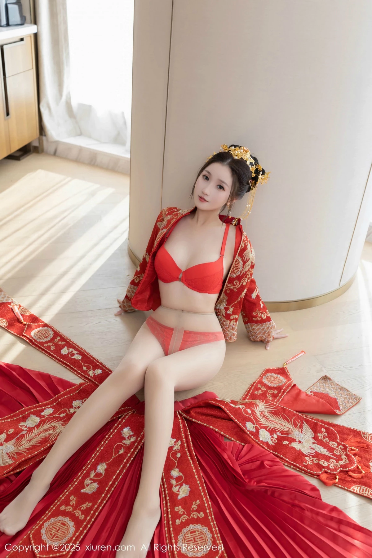 秀人集.com_[XiuRen秀人网]No.9811_模特杏子Yada性感新娘装红色情趣内衣配超薄肉丝秀美腿诱惑写真84P