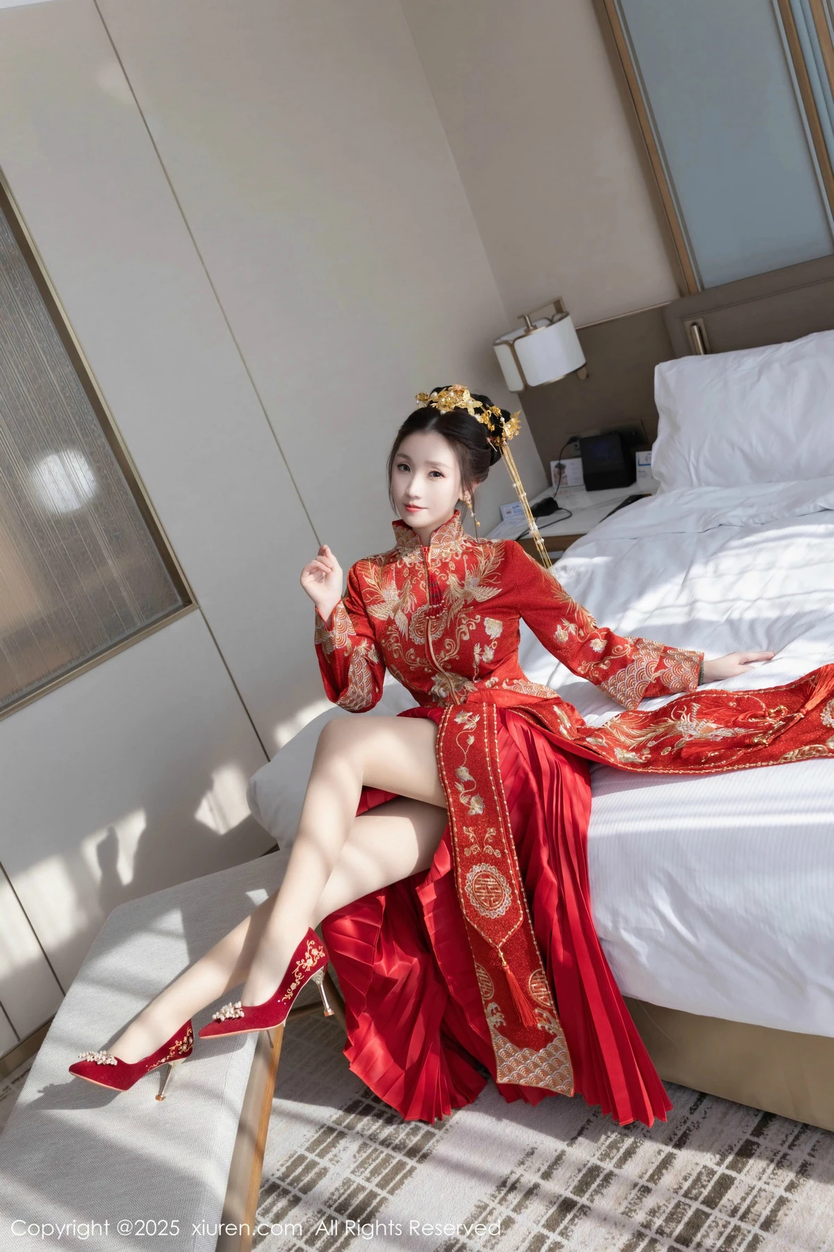 秀人集.com_[XiuRen秀人网]No.9811_模特杏子Yada性感新娘装红色情趣内衣配超薄肉丝秀美腿诱惑写真84P