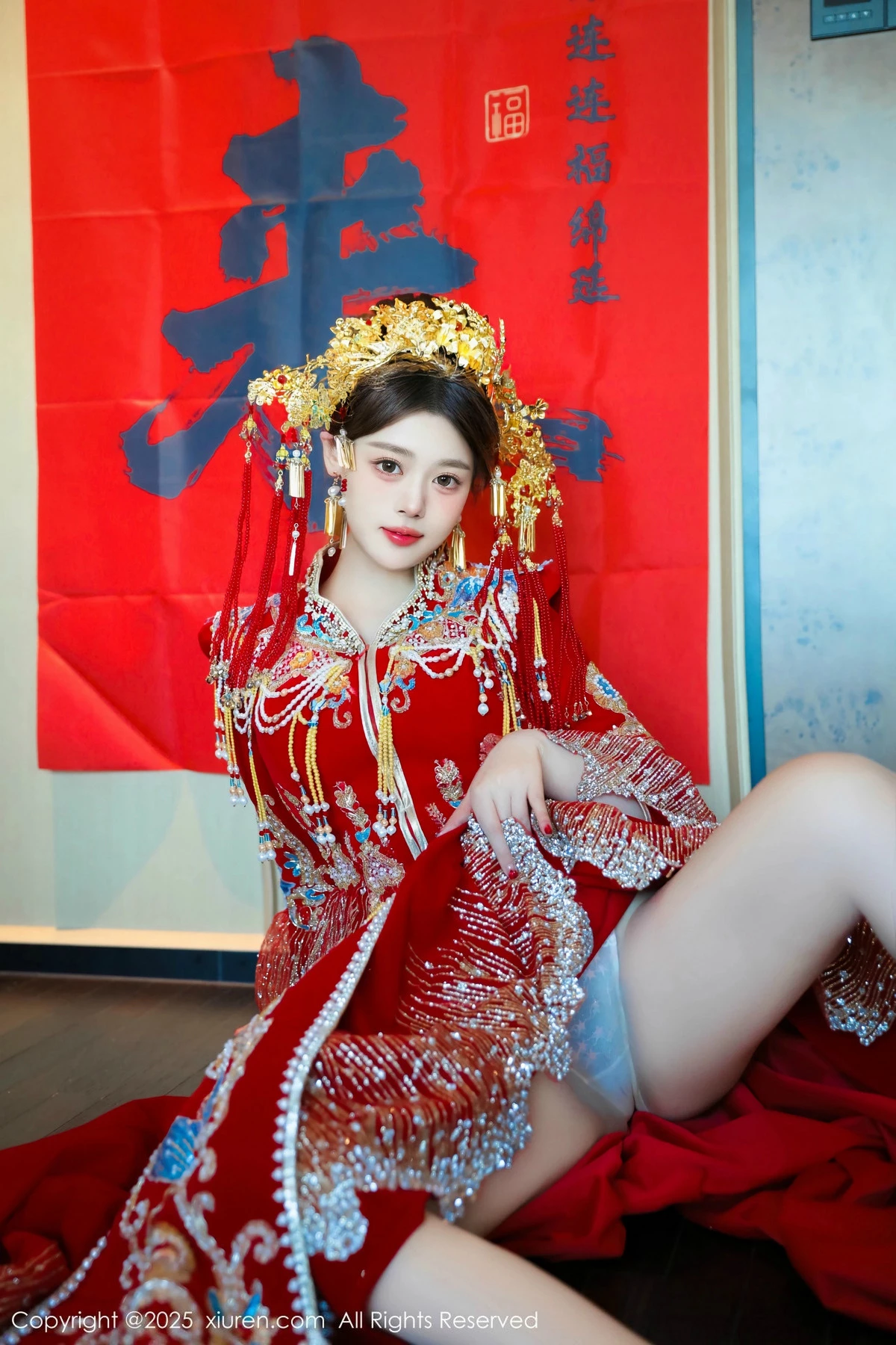 秀人集.com_[XiuRen秀人网]No.9823_模特蛋蛋宝新年主题性感红色新娘装露白色内衣秀丰腴身材诱惑写真79P