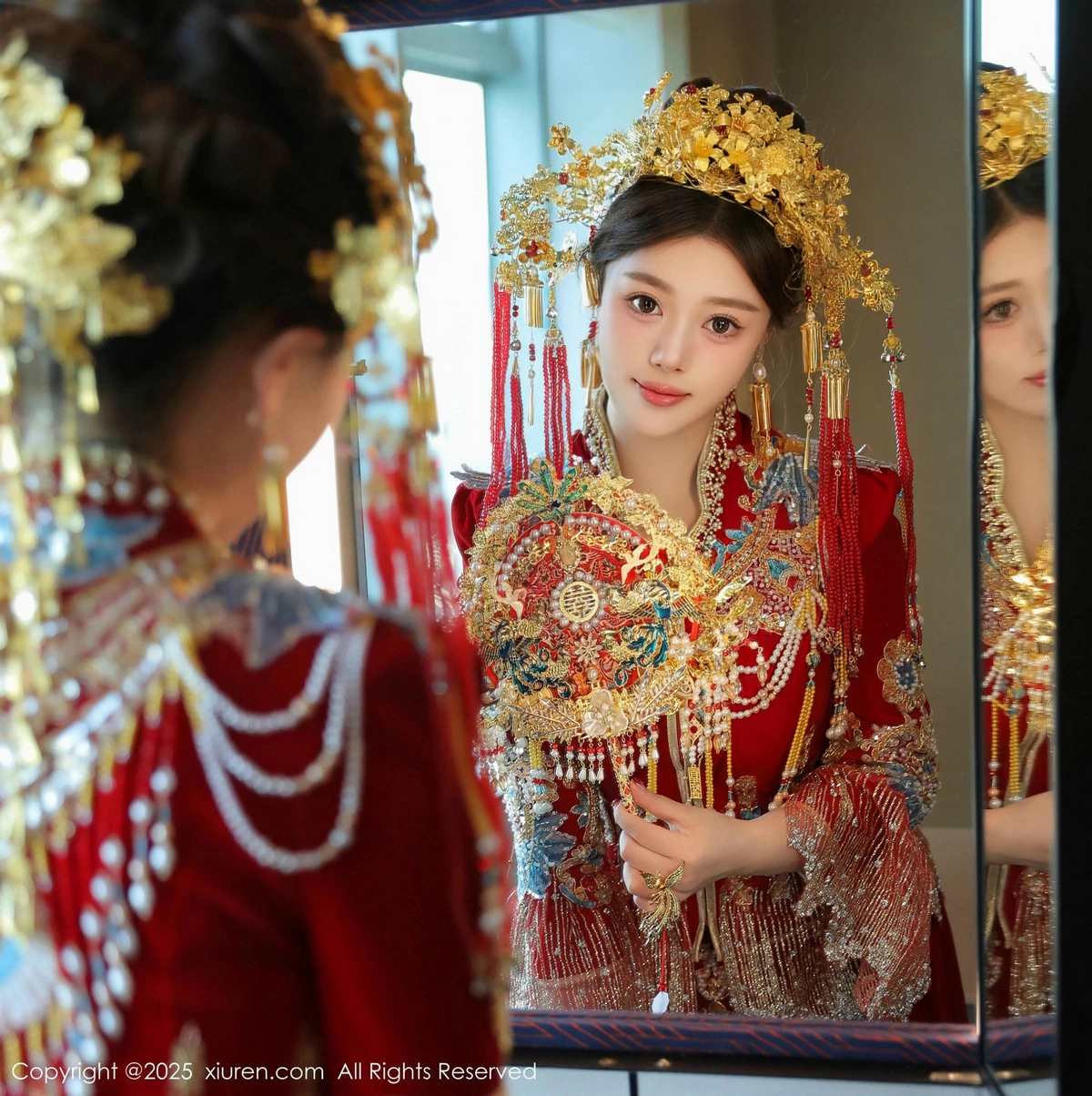 秀人集.com_[XiuRen秀人网]No.9823_模特蛋蛋宝新年主题性感红色新娘装露白色内衣秀丰腴身材诱惑写真79P