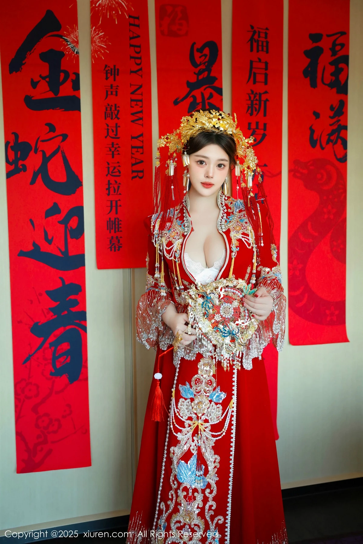 秀人集.com_[XiuRen秀人网]No.9823_模特蛋蛋宝新年主题性感红色新娘装露白色内衣秀丰腴身材诱惑写真79P