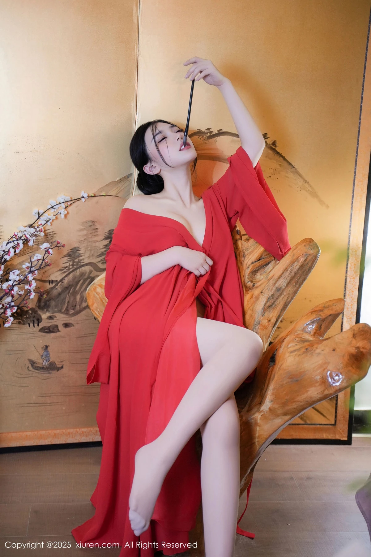 秀人集.com_[XiuRen秀人网]No.9890_模特妙可可Cheese性感红衣剑客装配肉丝袜秀丰腴身姿诱惑写真60P