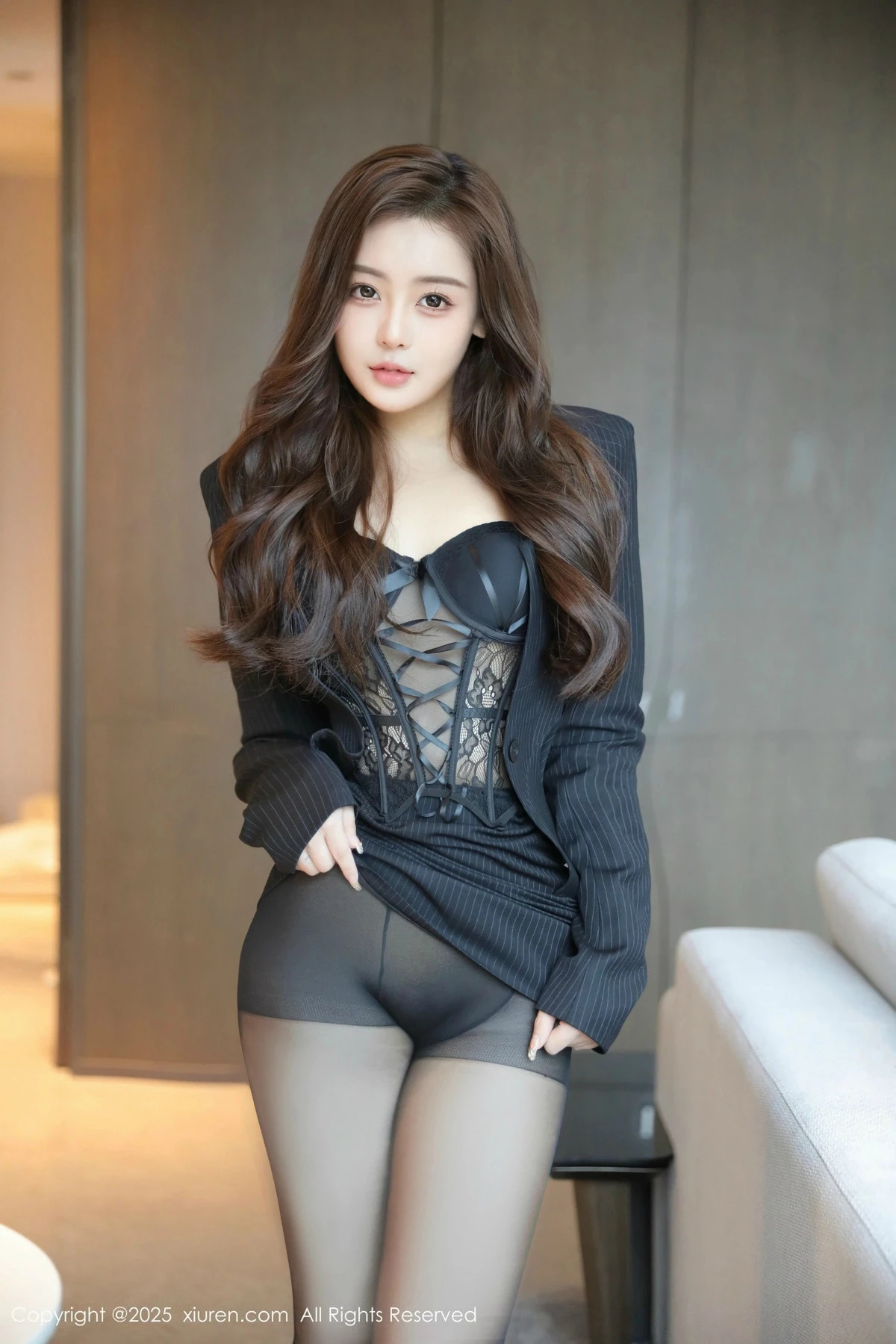 秀人集.com_[XiuRen秀人网]No.9971_模特希雅sia性感黑色OL服饰露黑色内衣配超薄黑丝极致魅惑写真86P