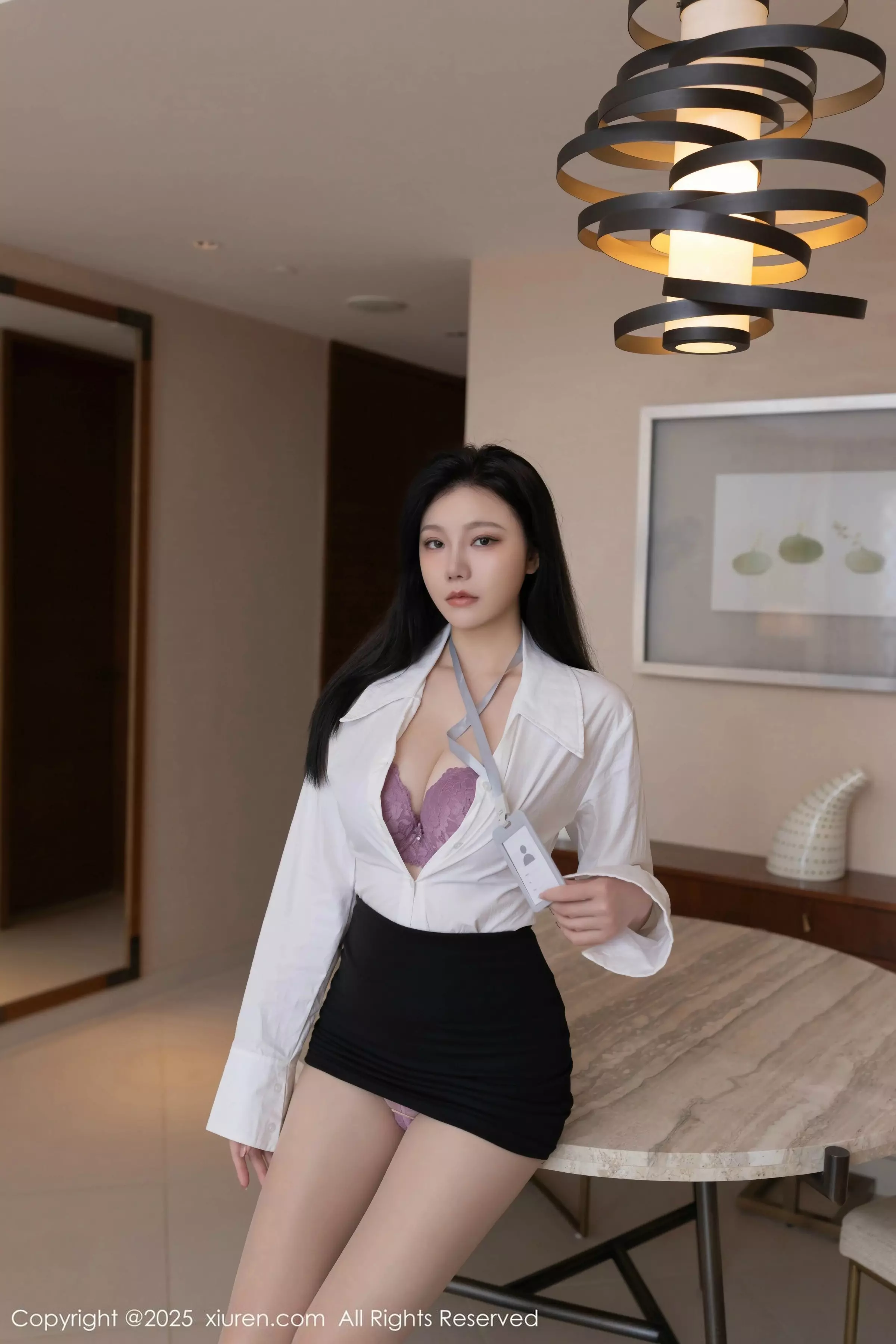 秀人集.com_[XiuRen秀人网]No.10100_模特安然anran性感白T露灰玫红色内衣配开档肉丝秀美腿诱惑写真82P