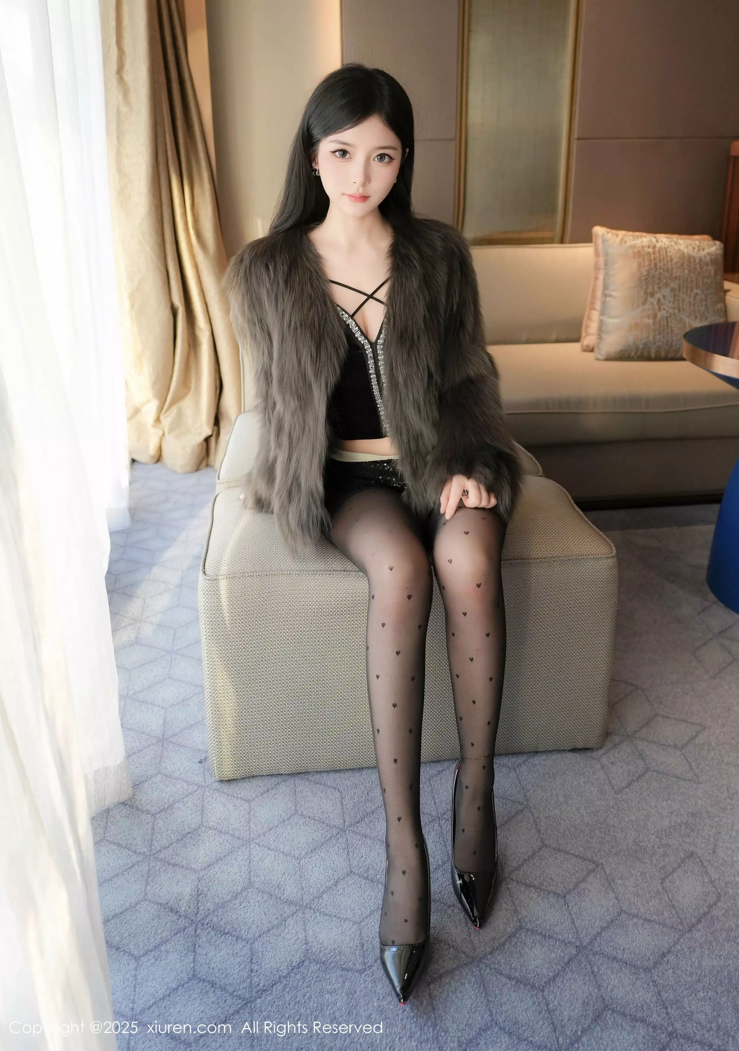 秀人集.com_[XiuRen秀人网]No.10045_模特优酱性感黑色吊带裙配超薄黑丝半脱秀凹凸身材惹火诱惑写真65P