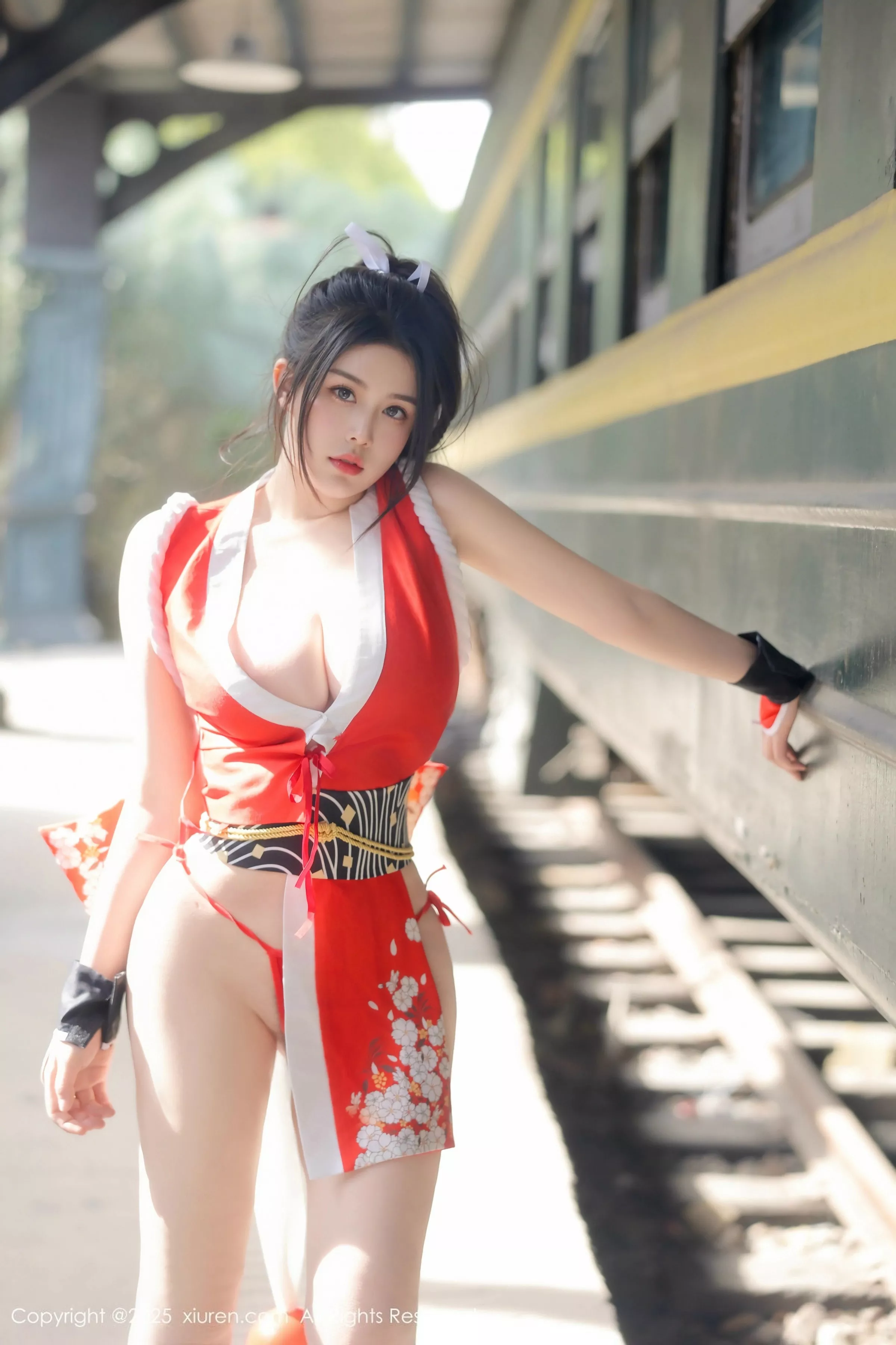 秀人集.com_[XiuRen秀人网]No.10133_模特林若凡F性感红色不知火舞服饰配丁字裤秀丰满身材诱惑写真81P