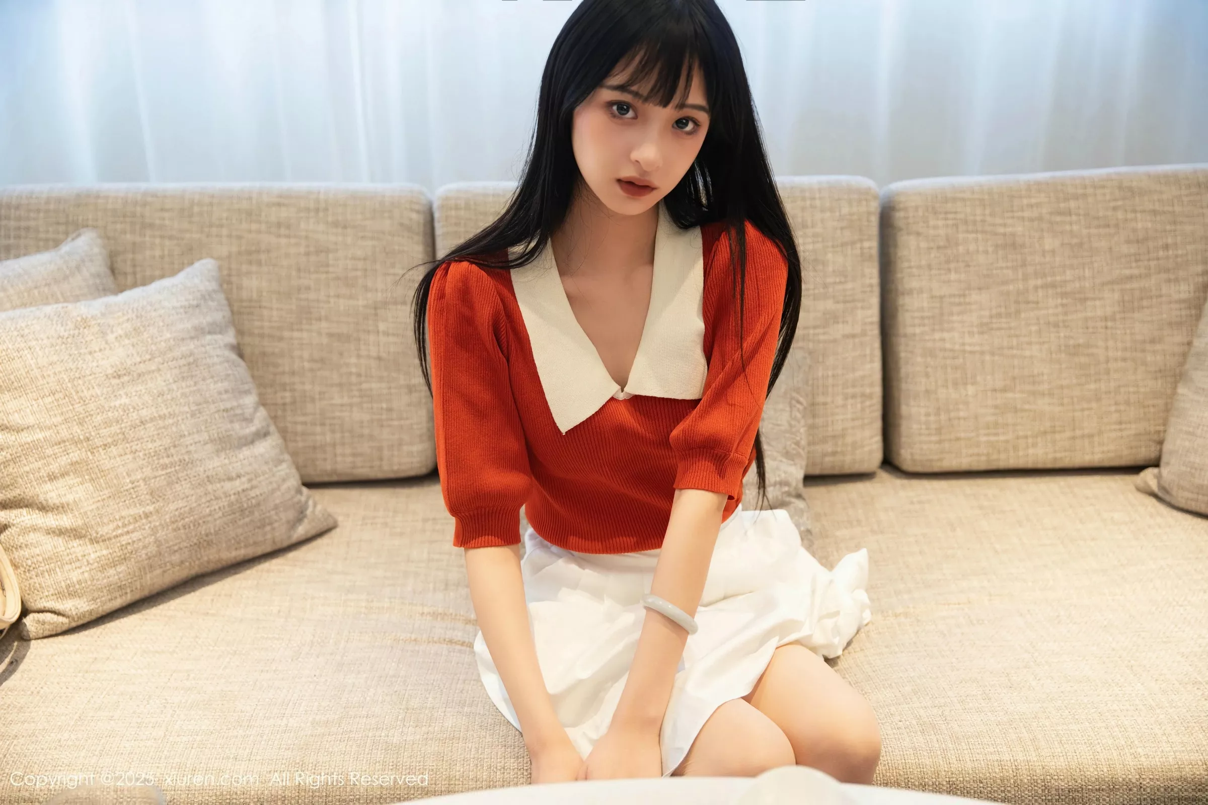 秀人集.com_[XiuRen秀人网]No.10247_模特茂木希子性感橙T露白色内衣配超薄肉丝秀完美身材诱惑写真80P