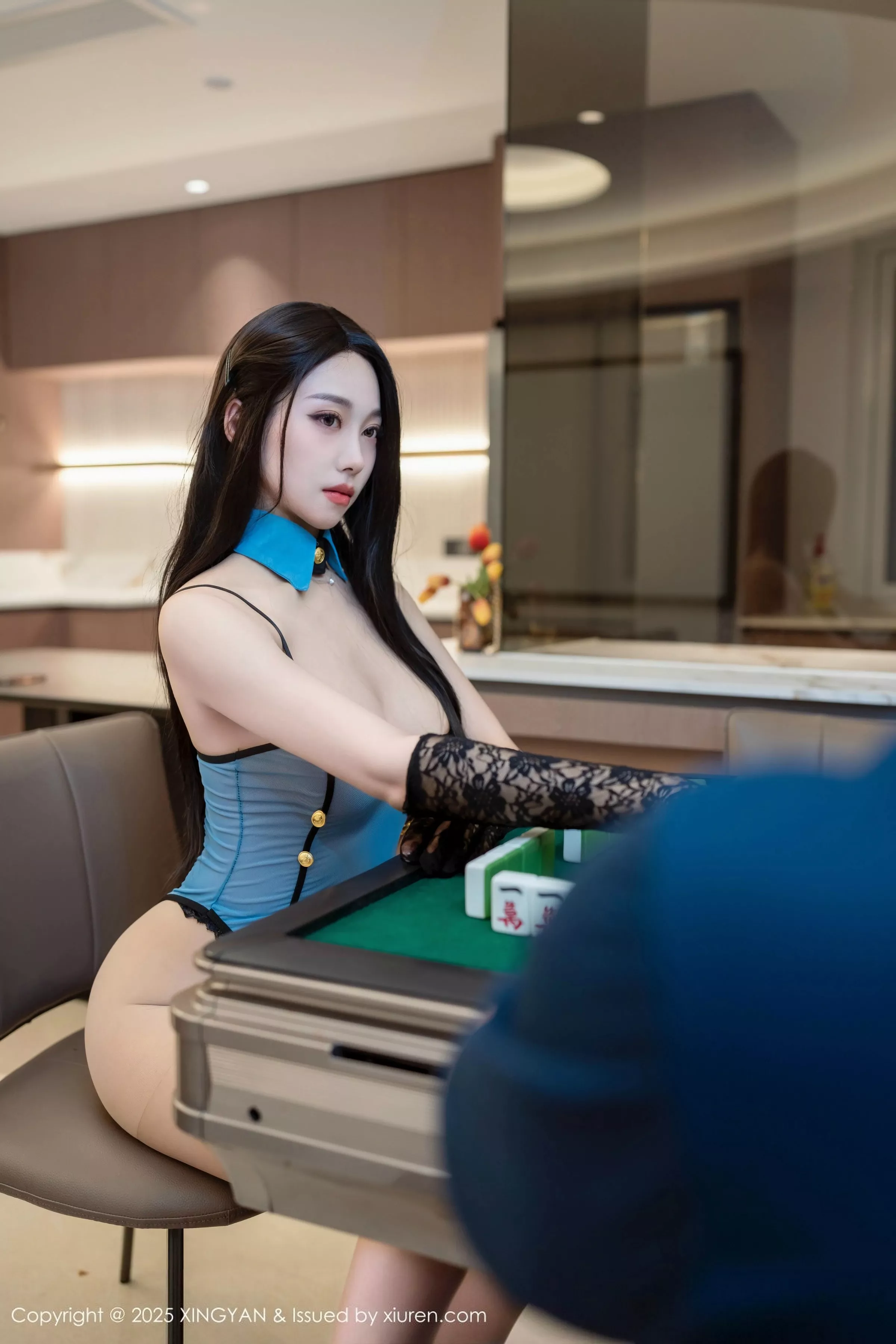 秀人集.com_[XINGYAN星颜社]VOL.344_模特清妙性感蓝色情趣连体衣配超薄肉丝秀完美身材诱惑写真78P
