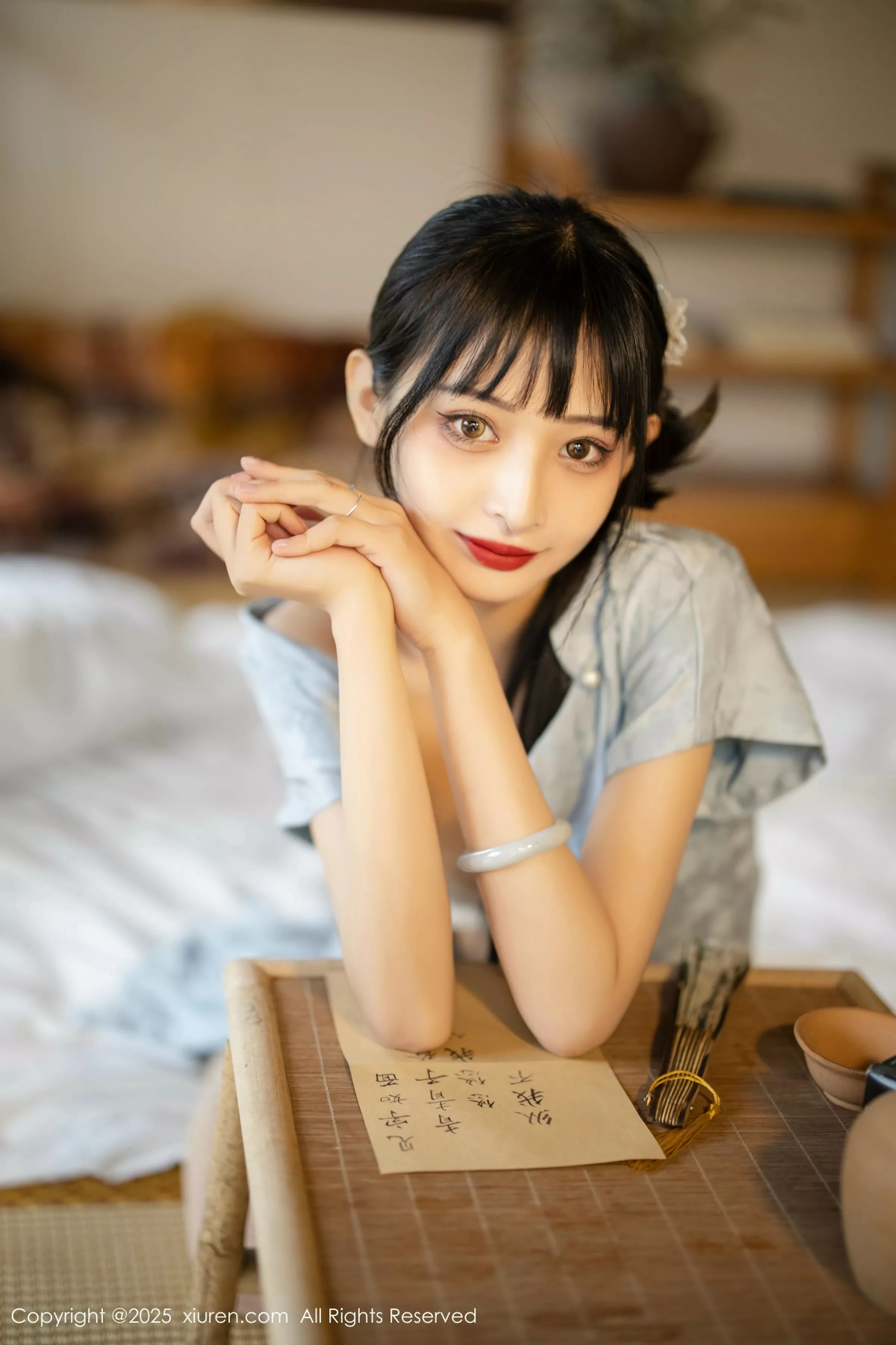 秀人集.com_[XiuRen秀人网]No.10278_模特茂木希子日式旗袍露白色内衣配肉丝袜秀完美曲线诱惑写真80P