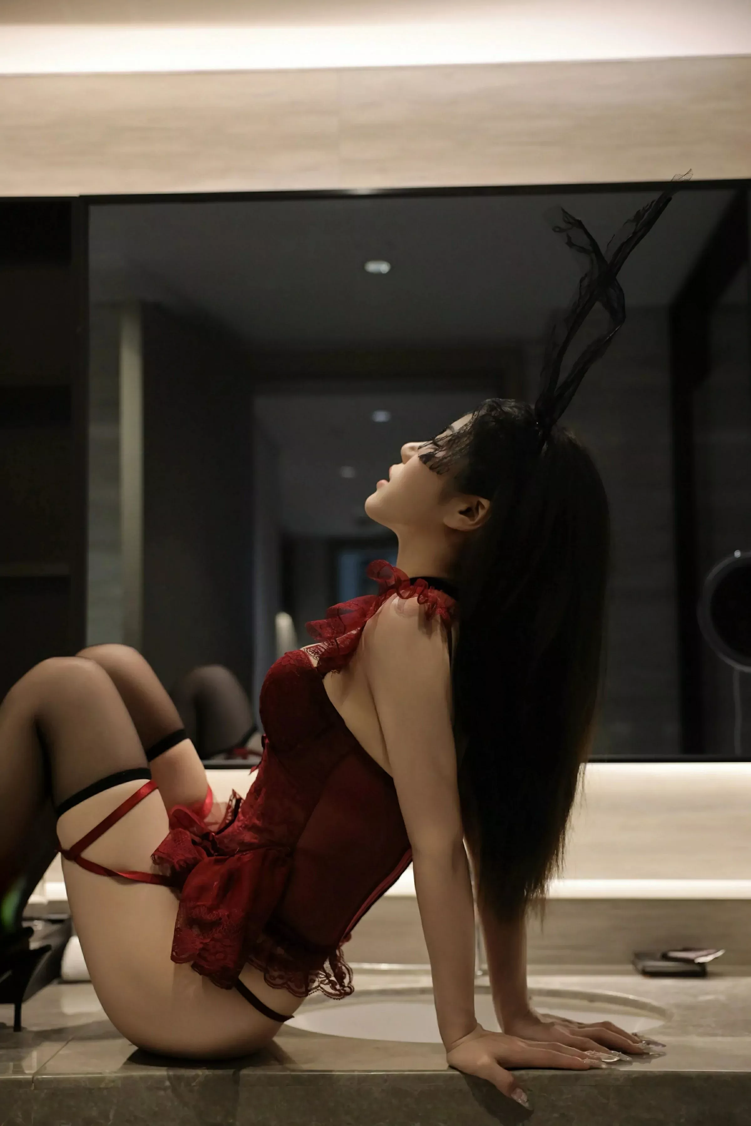 秀人集.com_[XiuRen秀人网]No.10386_新人模特李安妮性感红色情趣内衣配黑丝吊袜秀丰腴身材诱惑写真80P