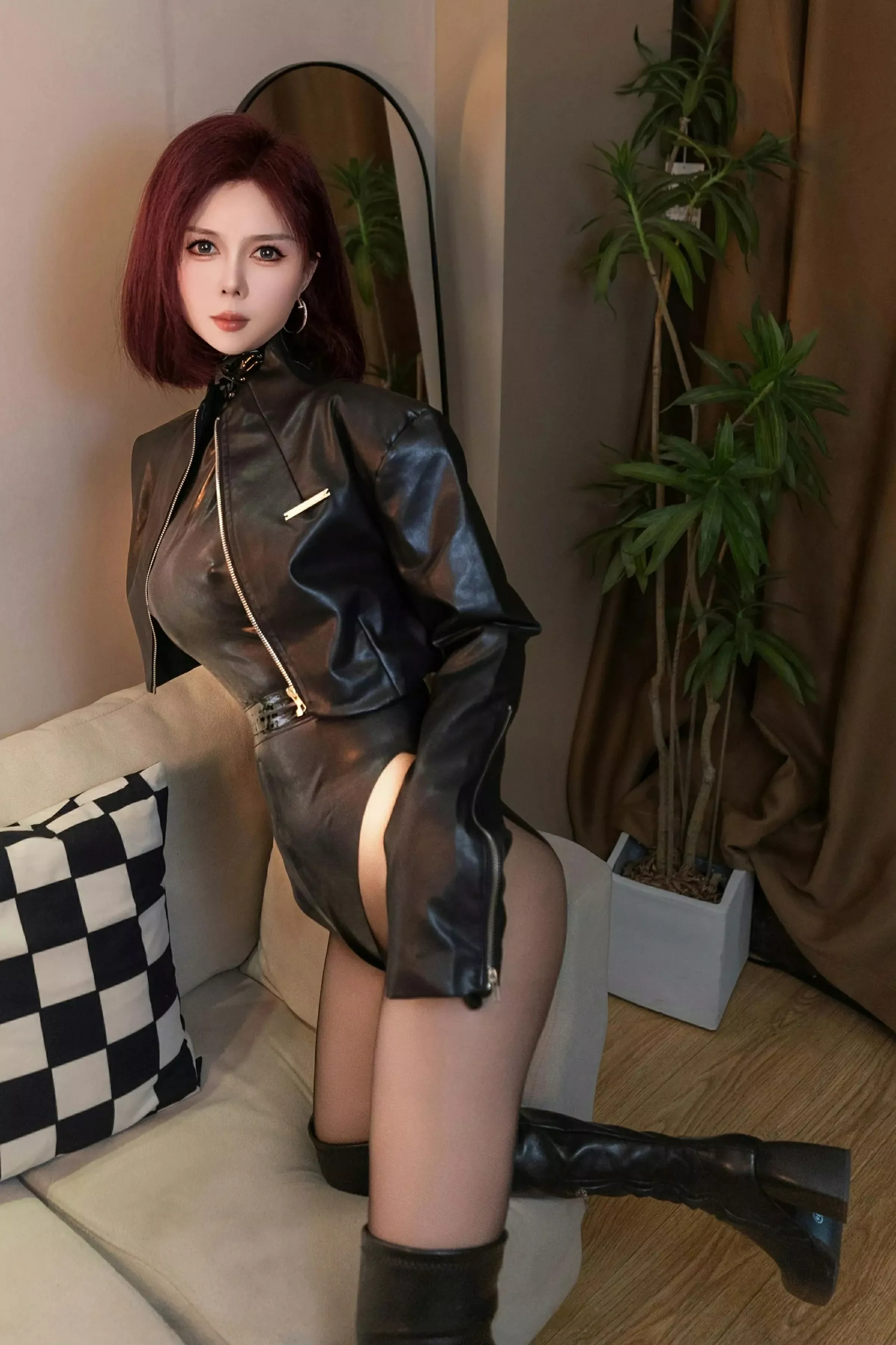 秀人集.com_[XiuRen秀人网]No.10393_模特白芷yy性感黑色皮质连体衣配超薄黑丝秀完美曲线诱惑写真99P