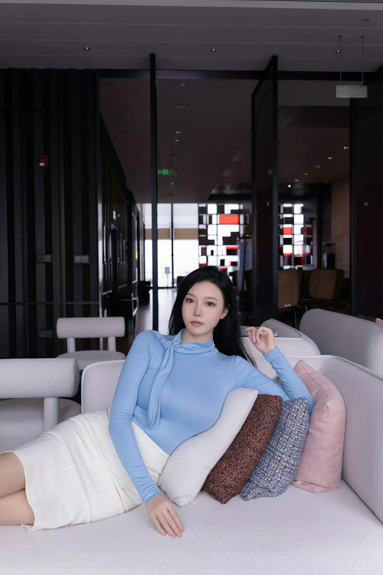 秀人集.com_[XiuRen秀人网]No.10424_模特安然anran性感蓝色上衣露肉色内衣配超薄肉丝秀美腿诱惑写真80P