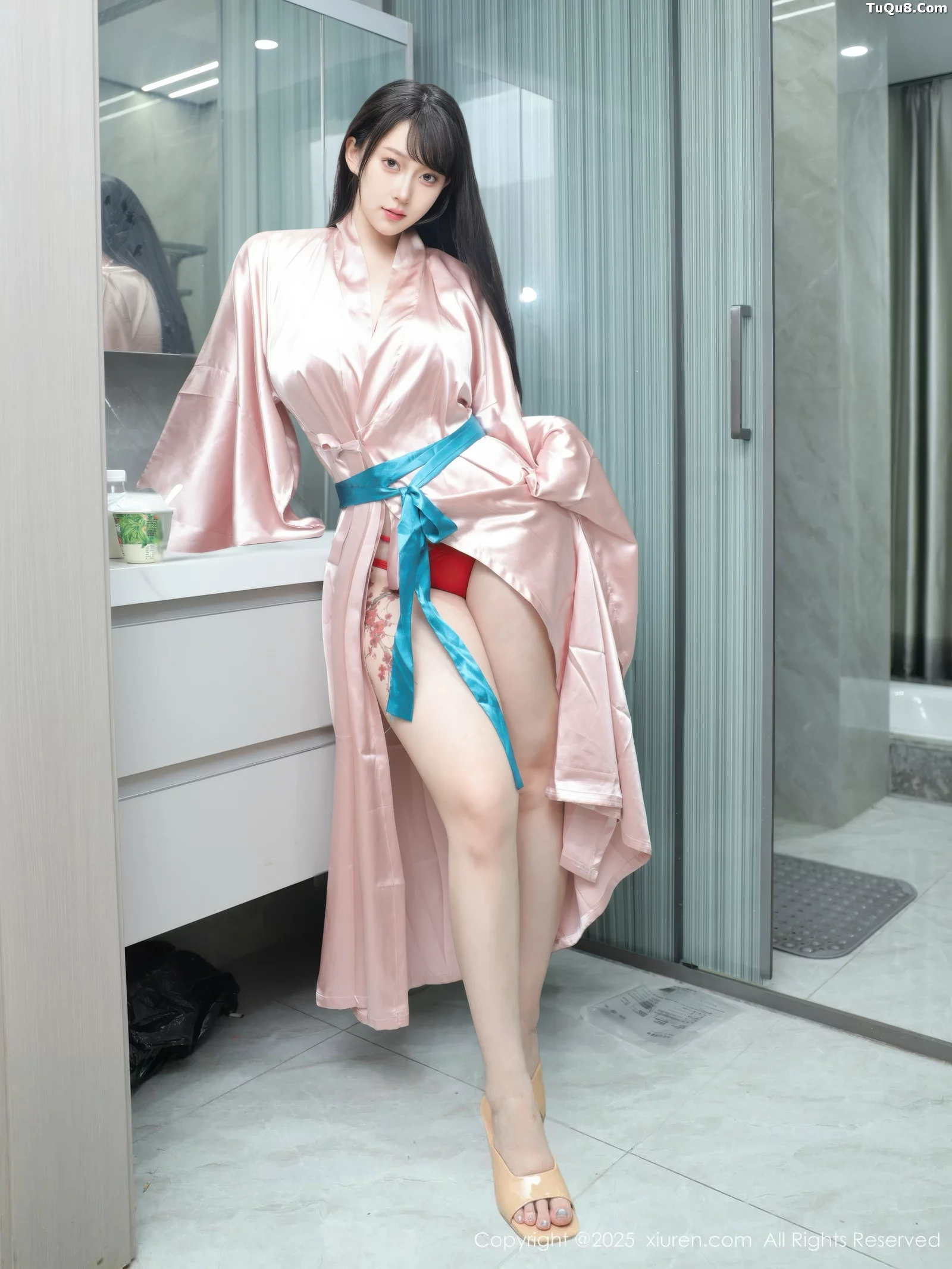 秀人集.com_[XiuRen秀人网]No.10724_模特李沁恩lrene浴室场景性感红色比基尼秀丰腴身材撩人诱惑写真79P