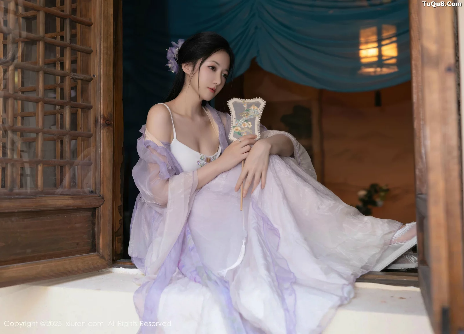 秀人集.com_[XiuRen秀人网]No.10737_模特鱼子酱Fish性感紫色连衣裙配白色丝袜秀曼妙身姿诱惑写真74P