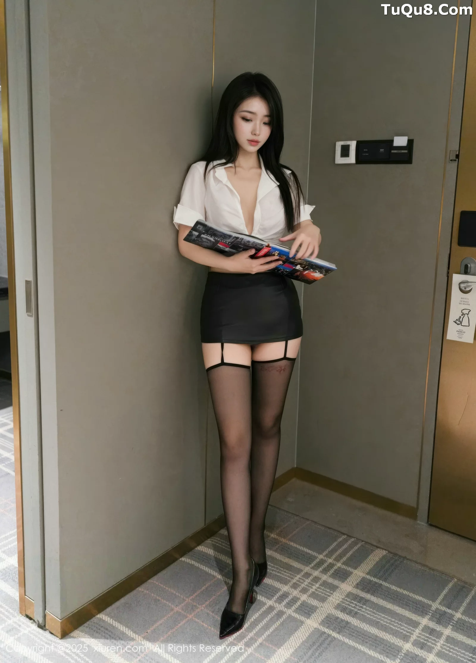 秀人集.com_[XiuRen秀人网]No.10669_新人模特烧烧小桃性感黑色情趣内衣配黑丝吊袜秀曼妙身材诱惑写真99P