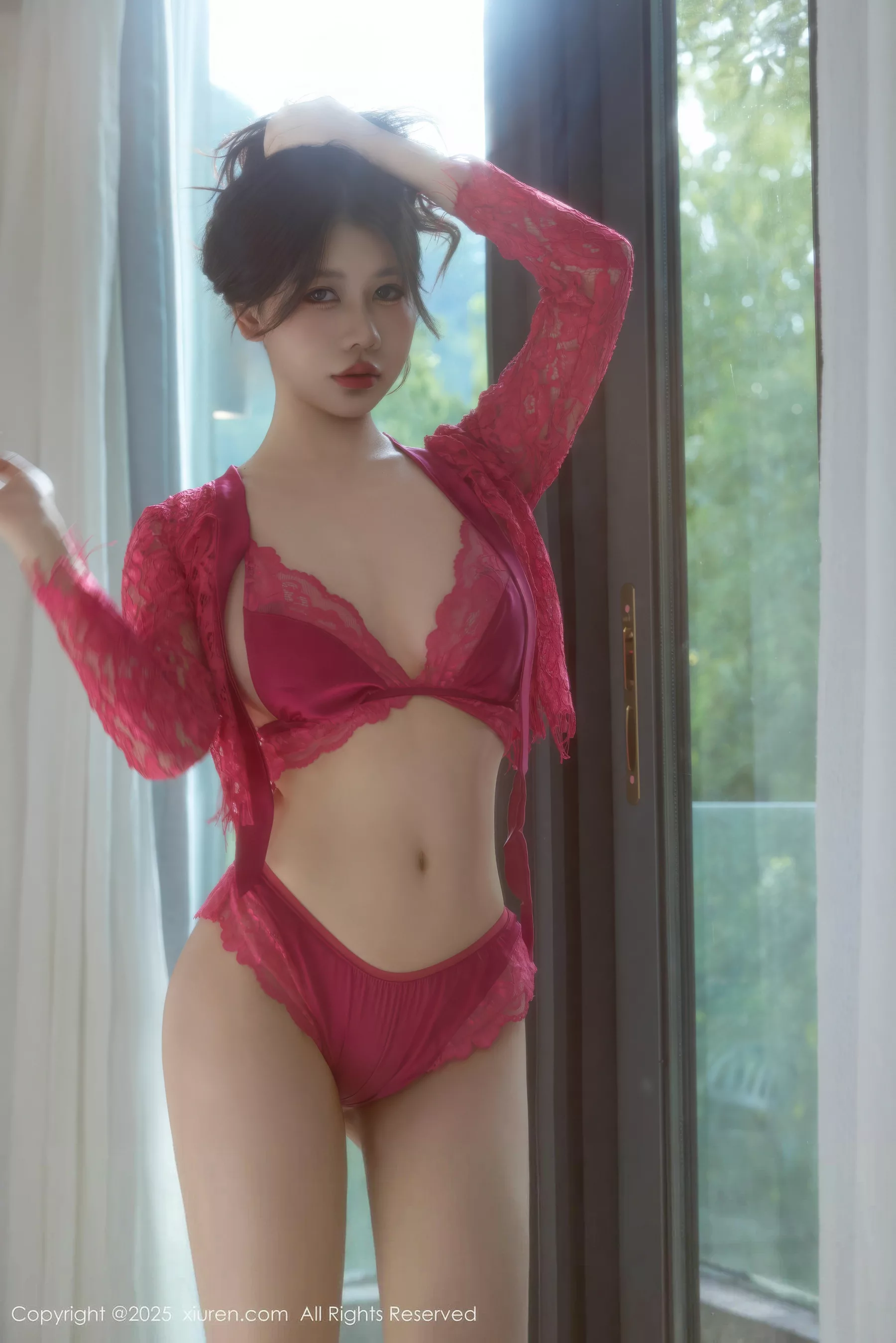 秀人集.com_[XiuRen秀人网]No.10783_模特尹甜甜sunny性感红色蕾丝套装配肉丝袜秀完美身材诱惑写真62P